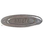 Briefklappe Jugendstil alt oval Stahl Türklappe Briefschlitz 24cm