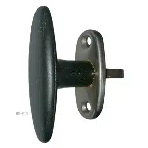 Fensterolive oval alt Kunststoff schwarz DDR Mid Century 79/44/43