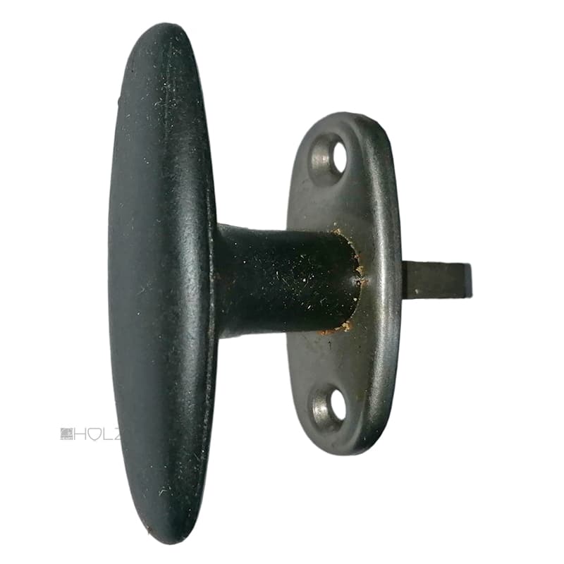 Fensterolive oval alt Kunststoff schwarz DDR Mid Century 79/44/43