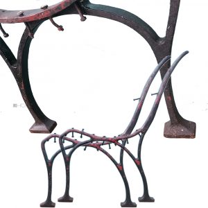 Parkbank Gestell antik Jugendstil Avantgarde alt um1910