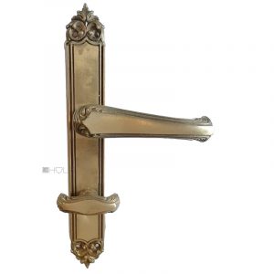 Halbe Drückergarnitur antik Türdrücker repro Sperrriegel 78mm Italien