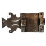 Türriegel antik Platte alt Eisen geschmiedet Schieberiegel 16cm