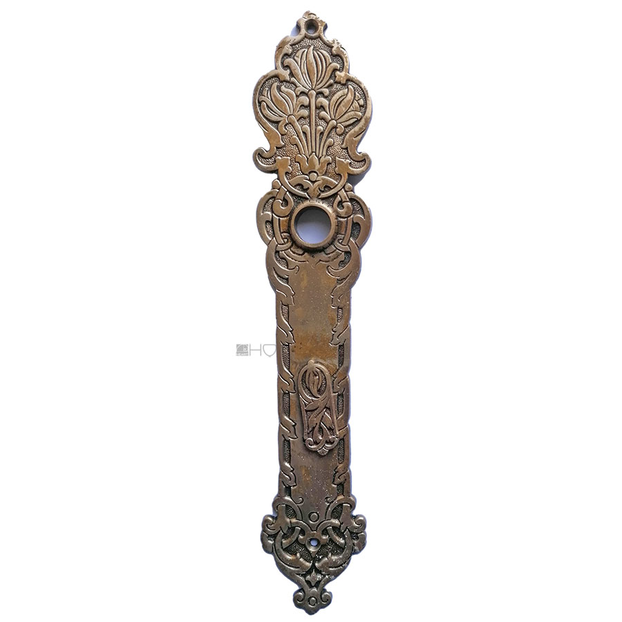 Langschild antik Jugendstil floral Mohn alt 16.7mm 87