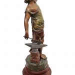 Regül Bronzefigur nach Ruchot Mecanicien Schmied Frankreich antik alt 46cm