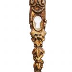 Antik Bronze Schlüsselschild feuervergoldet Tür Möbel Beschlag alt 12 cm