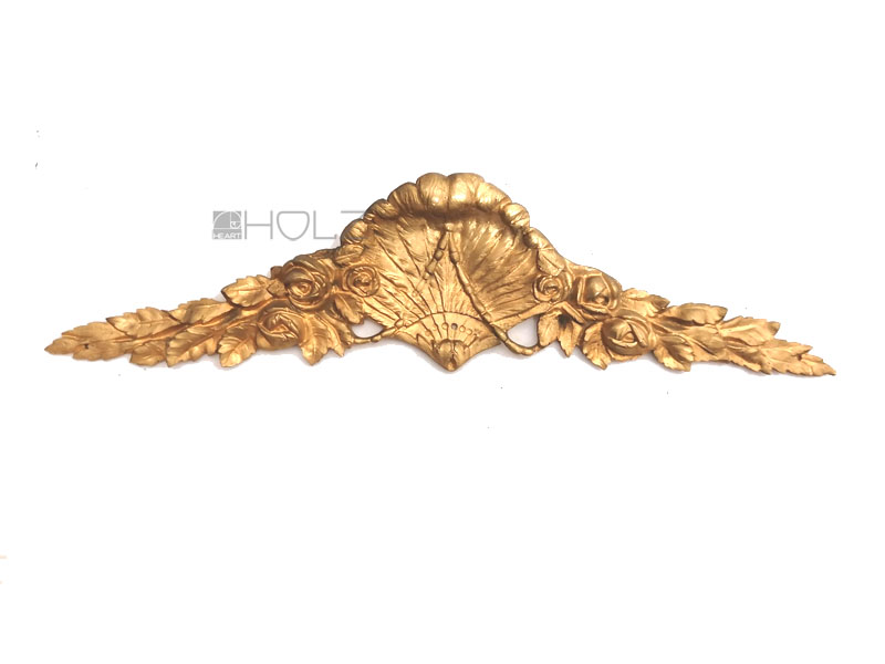 Supraporte Möbel antik Bronze Beschlag feuervergoldet Rosen Muschel 42 cm