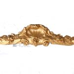 Bronze Supraporte Möbel Beschlag antik feuervergoldet Muschel Blumen 41 cm