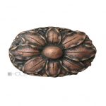 Bronzebeschlag antik Rosette Blüte Möbel Beschlag alt 67mm