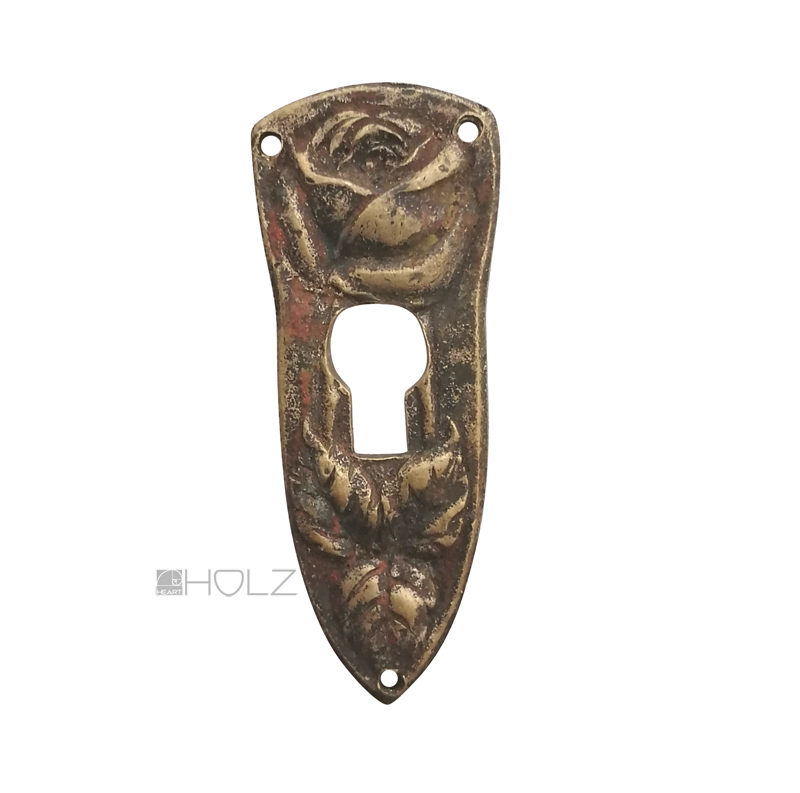 Möbel Schlüsselschild Bronze antik Rose Möbel Beschlag alt 70mm
