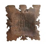 Möbelbeschlag Bronze Beschlag antik alt Blüte Blattwerk 80mm