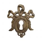 Schlüsselschild Bronze Schleife klassizistisch antik alt 8.5cm