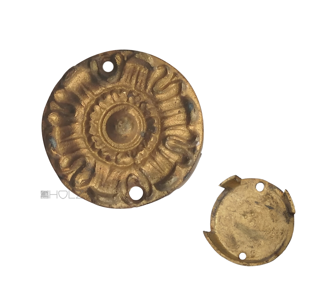 Bronze Rosette antik Beschlgag alt rund Möbel Zierrosette 50 mm