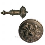 Türknauf antik Blüte alt Türgriff Zink 42mm