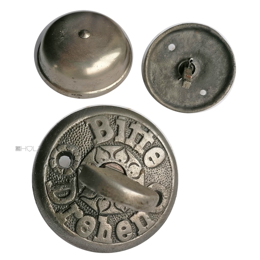 Tür Haus Drehklingel antik Glocke alt Türklingel BITTE DREHEN 60mm
