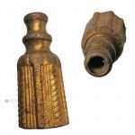 Vorhanggewicht antik Bronze feuervergoldet Kordel Quaste Schnurgewicht alt 50mm