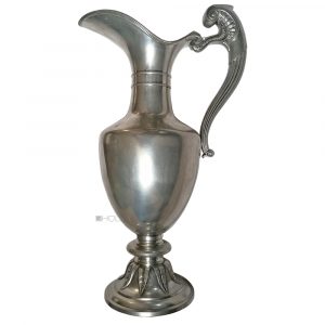 Karaffe antik Zierkanne Messing vernickelt silber 35cm
