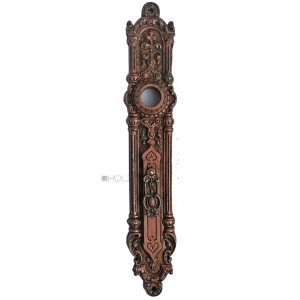 Langschild antik Eisen verkupfert Perle Lisene Gründerzeit alt 17.8mm 80