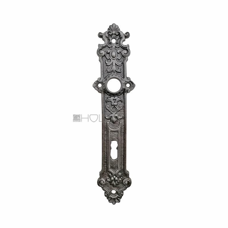 Langschild antik Eisen Perlen Türdrücker Türklinke alt 21 mm 92