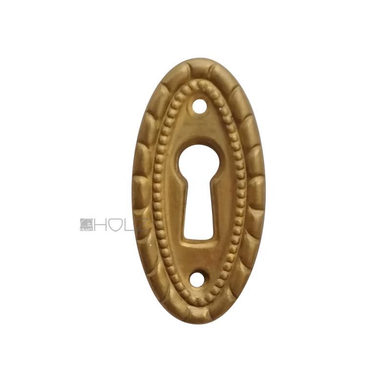 Möbel Schlüsselschild antik Messing Schlüsselrosette oval 44 mm