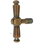 Fensterolive antik Würfel Horn alt Fenstergriff 102mm