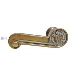 Türdrücker antik Jugendstil große Türklinke Haustür Messing alt Blüte 20.3 mm 9er Vk