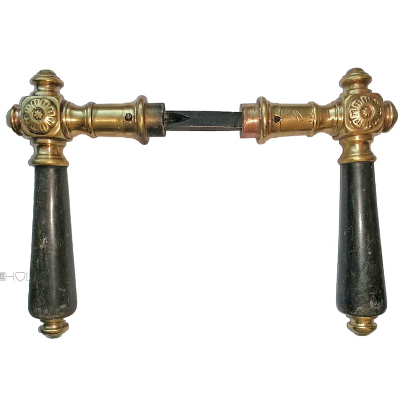 Prächtige Türdrücker antik Würfel Blüte Messing alt 16.7mm 8er Vk
