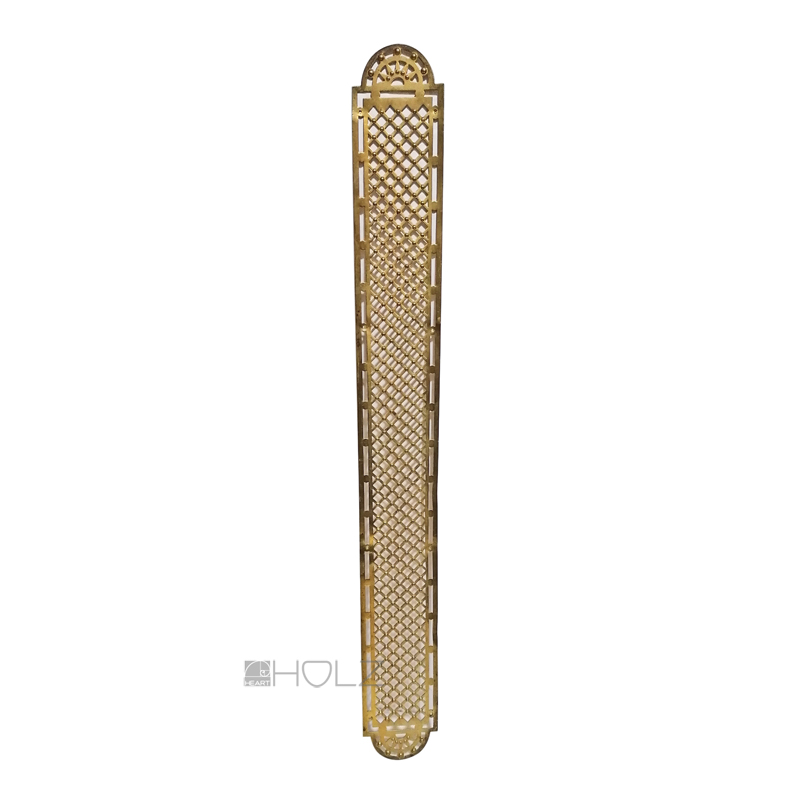 Fingerplatte antik Tür Langschild Frankreich Griffplatte Messing Gitter alt 52cm