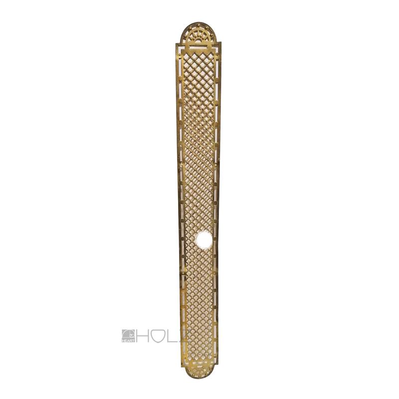 Fingerplatte antik Tür Langschild Frankreich Messing Griffplatte Gitter alt 52cm
