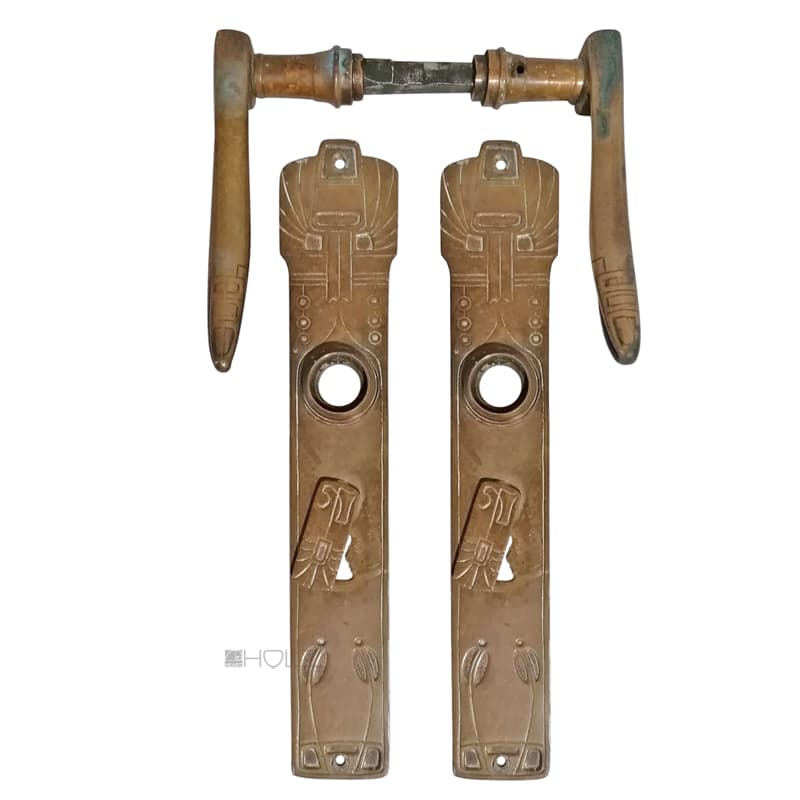 Jugendstil Türdrückergarnitur Türklinke alt Tür 64mm 9er Vk