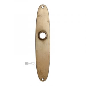 Langschild antik 1920er oval Messing Guss alt 16.6 mm Türdrücker