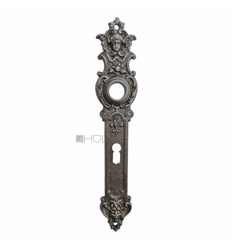 Langschild antik Eisen Engel alt Teufel Türdrücker Türklinke 19.3 mm 78