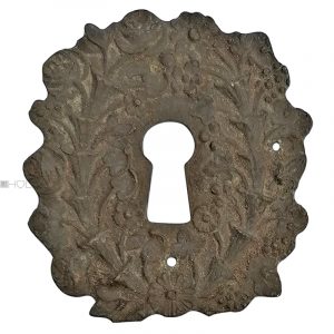 Möbel Bronze Schlüsselschild antik floral alt 56x61
