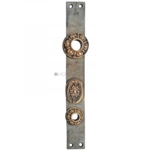 Prächtiges Langschild antik Tür Einstemm Nachtriegel alt 17mm 72/118