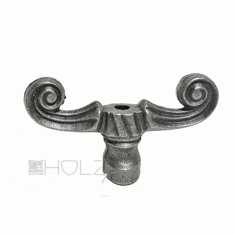 Vorreiber antik Doppelreiber Eisen alt Fensterreiber Volute Reibhöhe 18mm