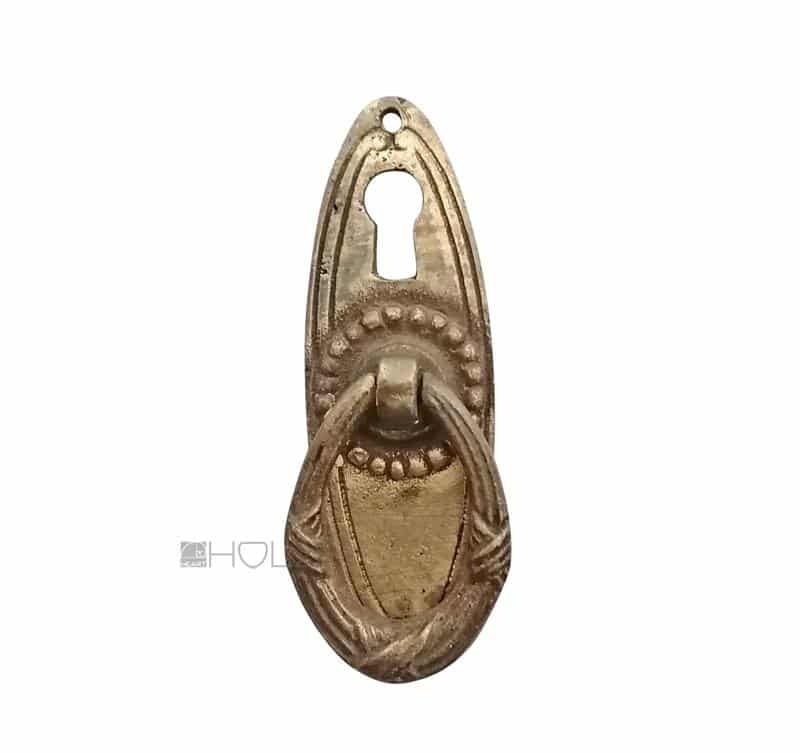 Möbel Schlüsselschild antik Bronze Hängegriff Möbelgriff Beschlag 66mm