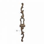 Antik Schlüsselschild Möbel Beschlag Bronze Schlüsselblende vernickelt