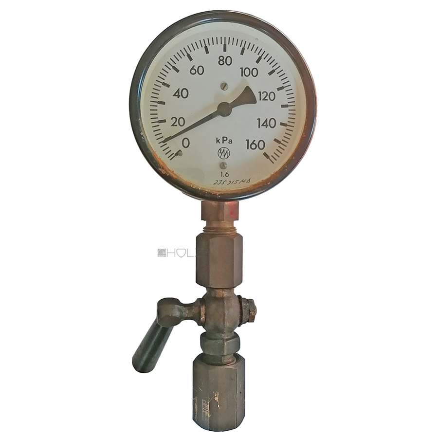 Sanitär Druckmessuhr WAW DDR Manometer Rohr alt 23cm