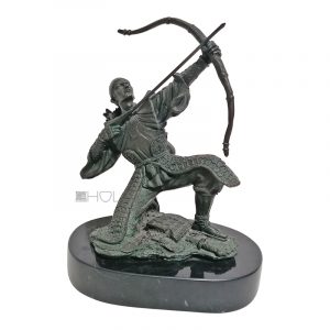 Bronze Figur Statue Bogenschütz Japan Samurai 21cm 2300gr.