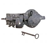 Schloss Schrank antik geschmiedet alt Türschloss Eisen 20cm