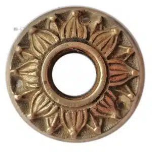 Tür Drückerrosette antik prächtig Blüte alt Messing 49mm 16.4