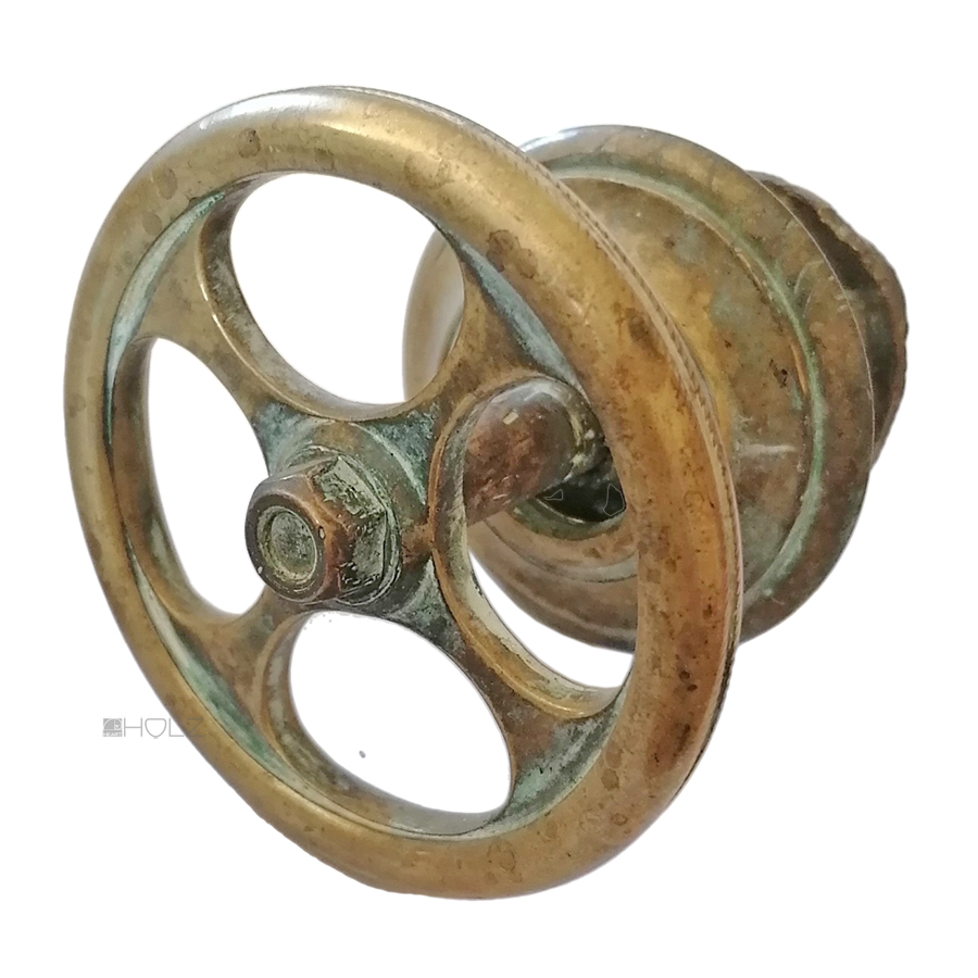 Handventil antik Handrad Messing Leitungsventil alt 73mm