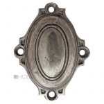 Schlüsselschild antik Gründerzeit oval Blende alt vernickelt 60mm