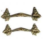 Truhen Bronzegriffe antik Tragegriffe alt feuervergoldet 16cm