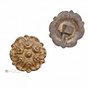Bronze Rosette antik feuervergoldet Blüte Zierrosette alt 3.4 cm