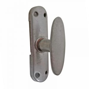 Basküle antik Fensterolive alt 1920er oval Stahl Bauhaus Einreiber links