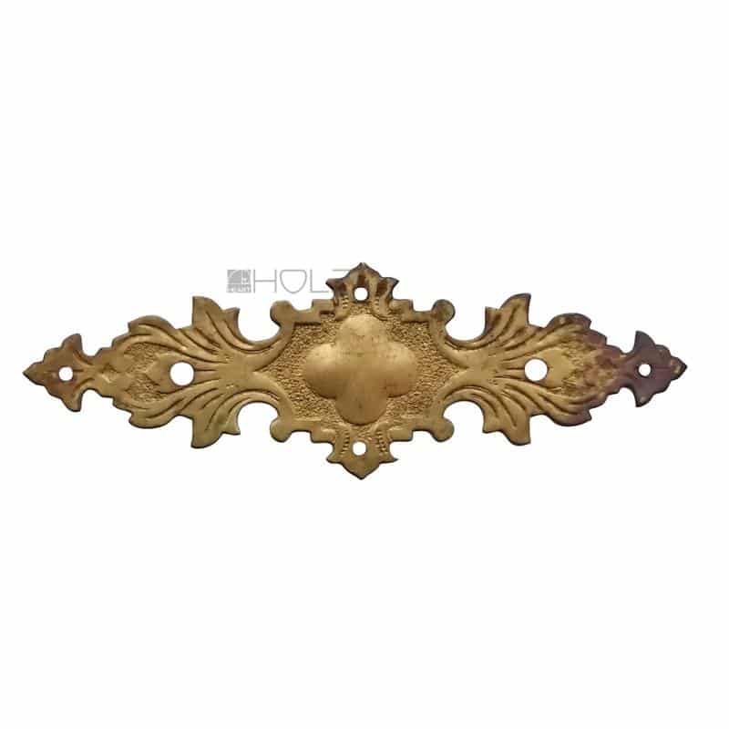 Möbelbeschlag antik Schubladengriff Blende Messing 126 mm