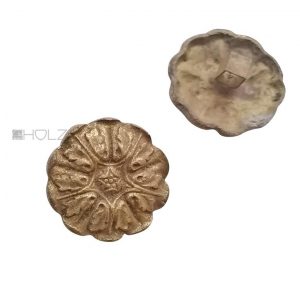 Bronze Rosette antik feuervergoldet Blüte Zierrosette alt 3.7 cm