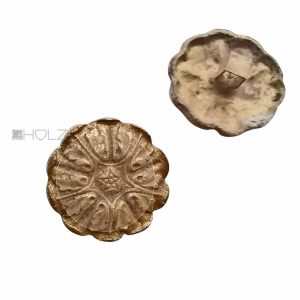 Bronze Rosette antik feuervergoldet Blüte Zierrosette alt 4 cm