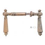 Türdrücker antik Türklinken alt Messing Würfel Blüte Kastenschloss 8er Vk