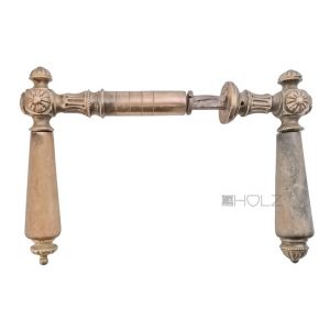 Türdrücker antik Türklinken alt Messing Würfel Blüte Kastenschloss 8er Vk